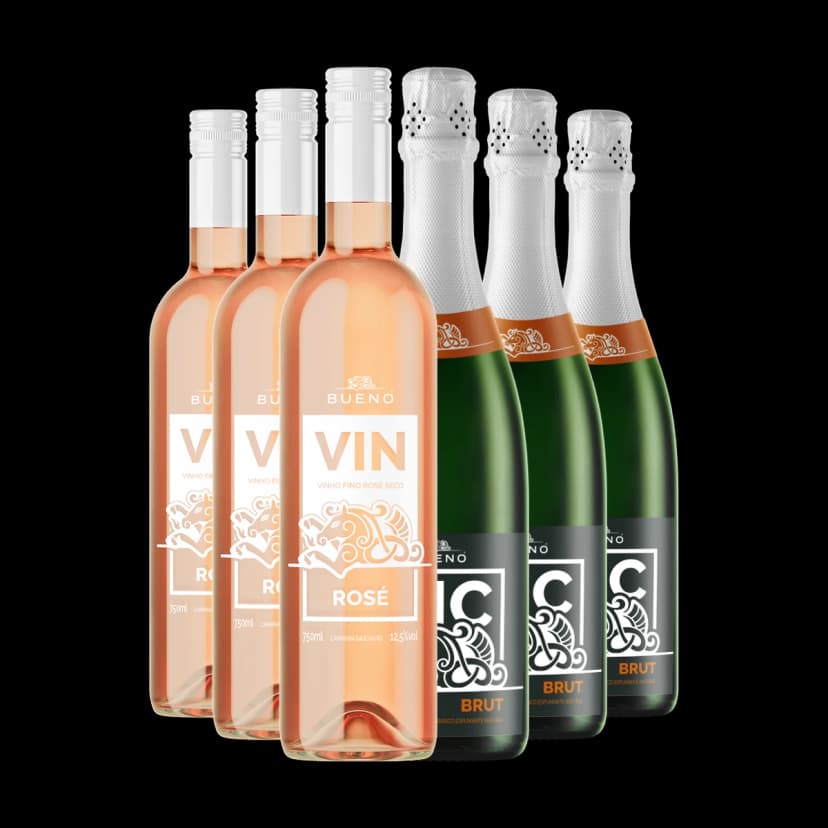 Kit 3x Bueno Vin Rosé e 3x Espumante Vic
