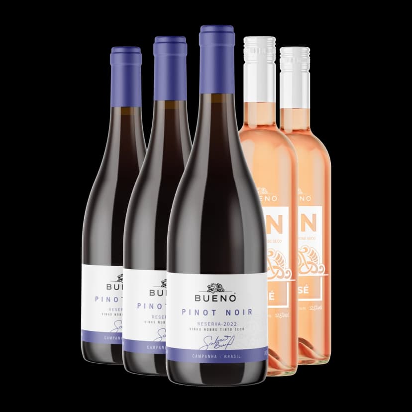 Kit 3x Pinot Noir Reserva e 2x Bueno Vin Rosé