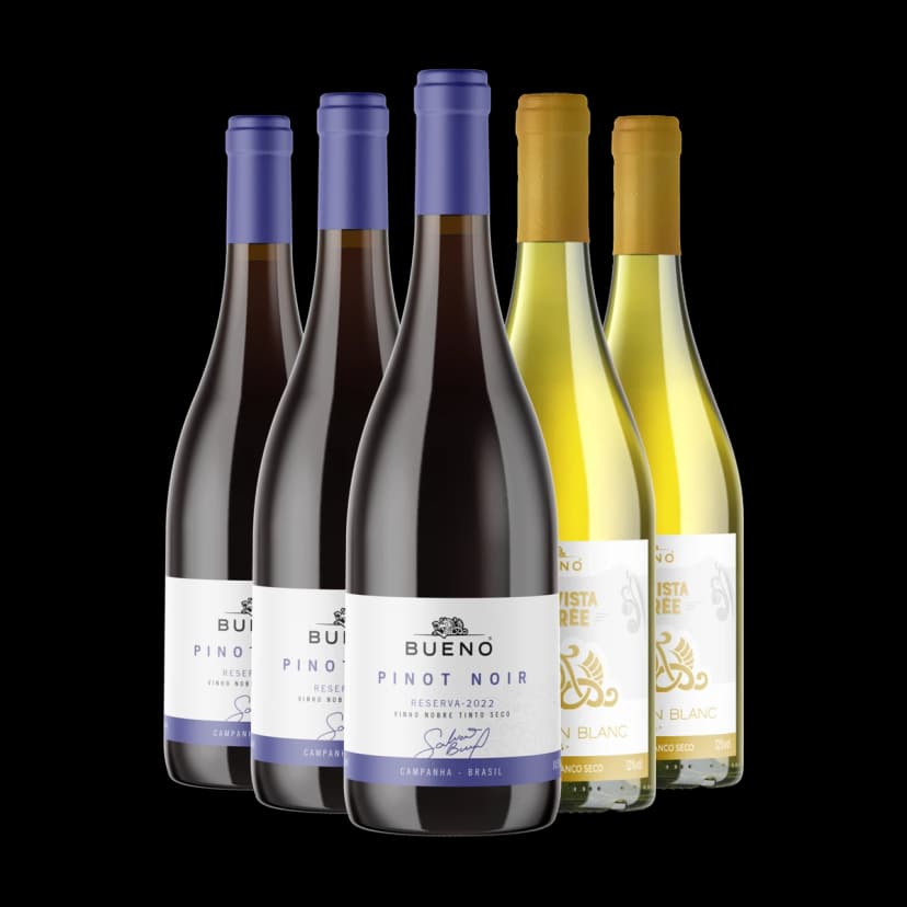 Kit 3x Pinot Noir Reserva e 2x Desirée Sauvignon Blanc