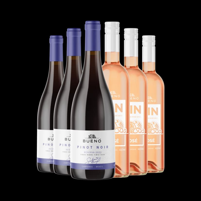 Kit 3x Pinot Noir Reserva e 3x Bueno Vin Rosé