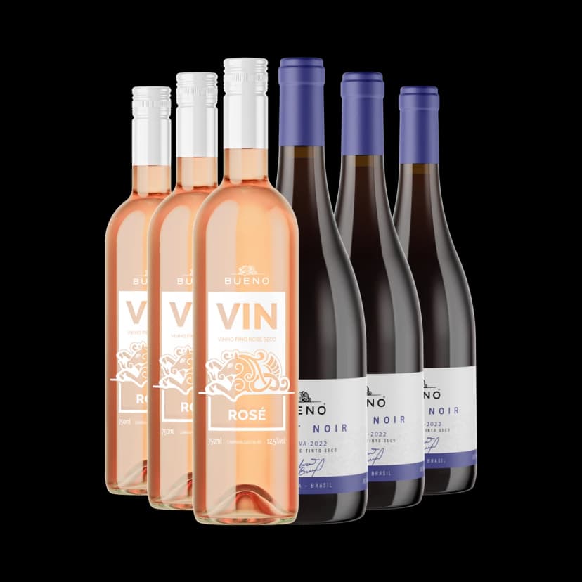 Kit 3x Pinot Noir Reserva e 3x Bueno Vin Rosé