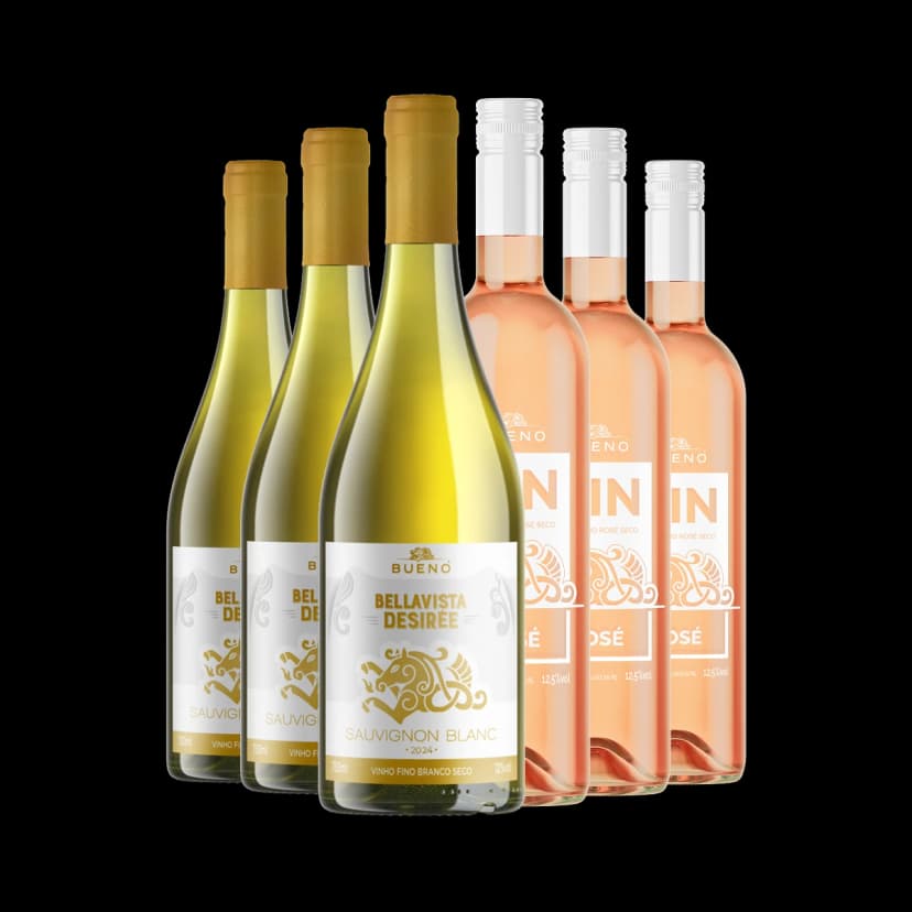 Kit 3x Desirée Sauvignon Blanc e 3x Bueno Vin Rosé