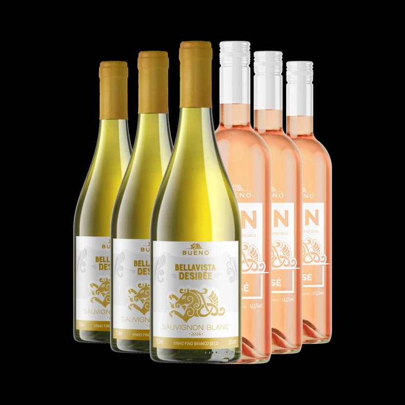 Kit 3x Desirée Sauvignon Blanc e 3x Bueno Vin Rosé