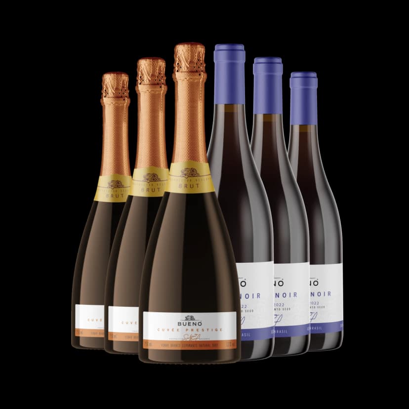 Kit 3x Espumante Cuvée Prestige e Bueno Pinot Noir Reserva 2023