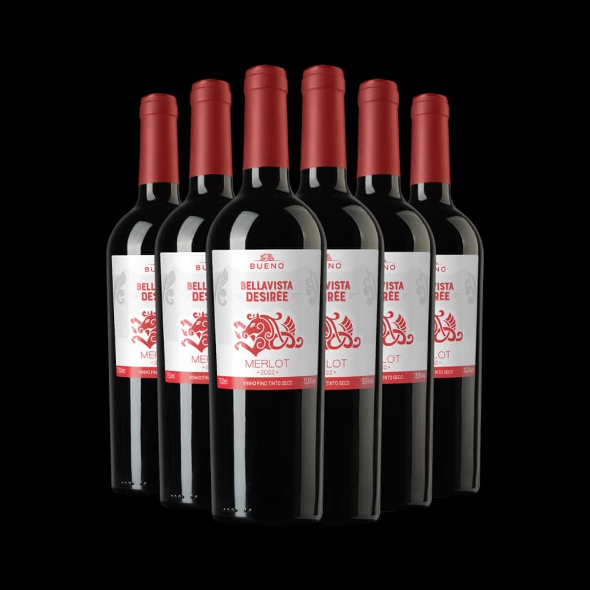 Kit 6x Vinho Bueno Wines Desirée Merlot 2023