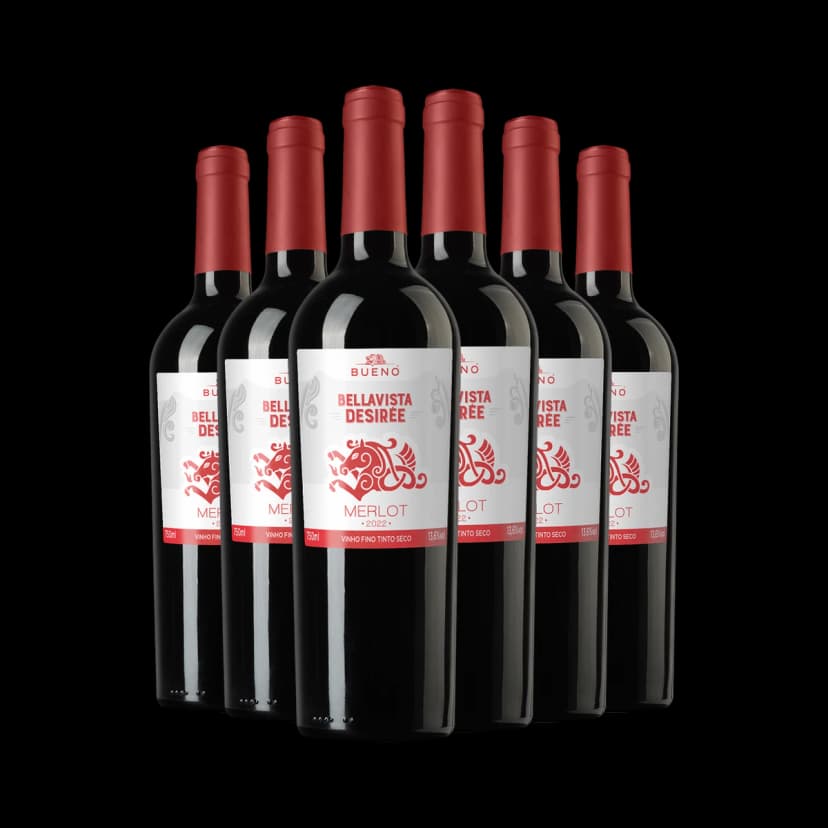 Kit 6x Vinho Bueno Wines Desirée Merlot 2023