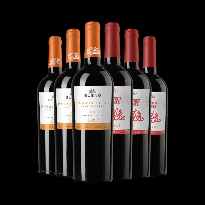 Kit 3x Paralelo 31 Gran Reserva e 3x Bueno Desirée Merlot