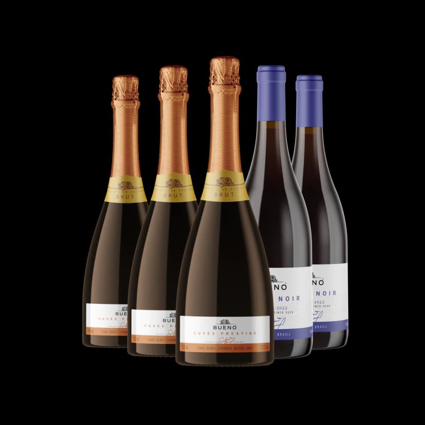 Kit 3x Espumante Cuvée Prestige e 2x Bueno Pinot Noir Reserva