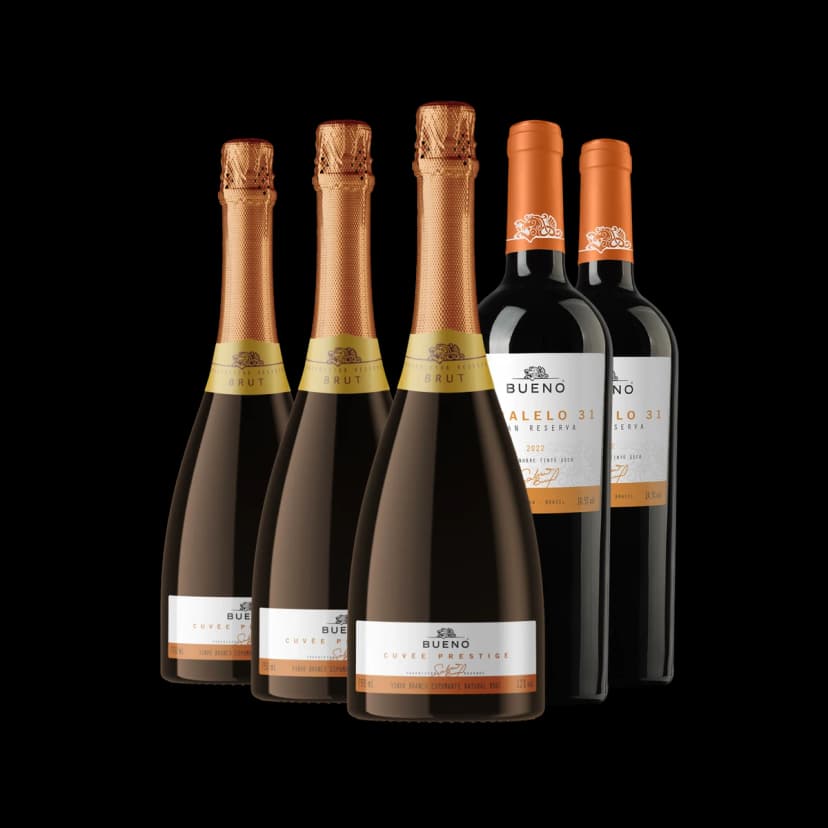 Kit 3x Espumante Cuvée Prestige Brut e 2x Paralelo 31 Gran Reserva